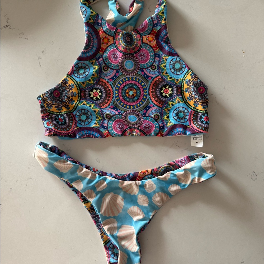 Moana bikini shell phone reversible bikini set